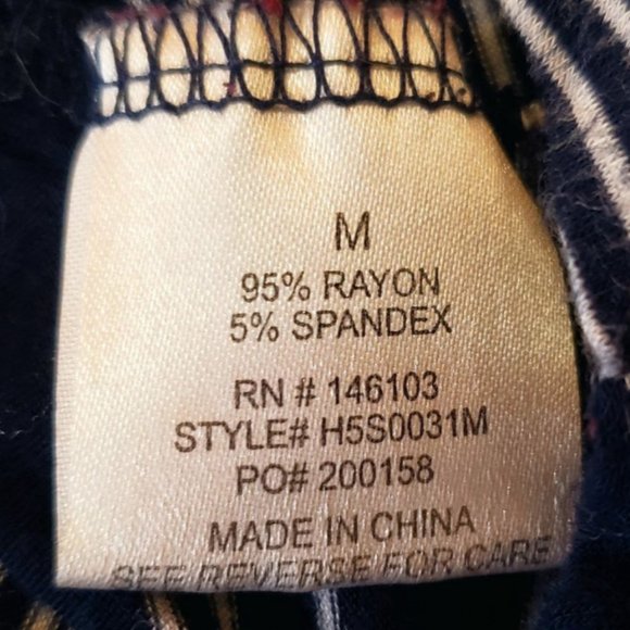 Hippie Rose Short Sleeve Blue & White Top w/ Zipper Back | Size M - Picture 8 of 13